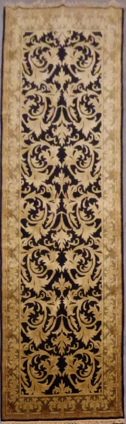 One Of The Kind Indian Hand-Knotted Rug 12'0'' X 4'1"